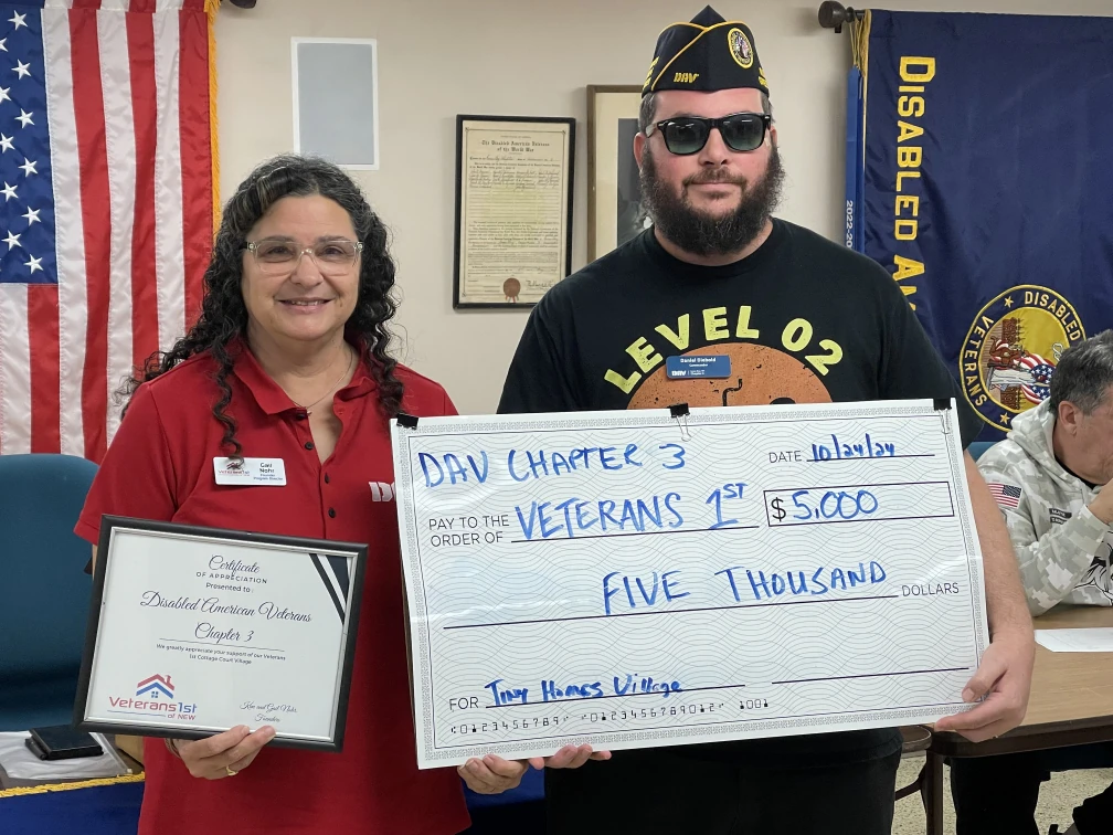 DAV Chapter 3 donation to Veterans 1st
